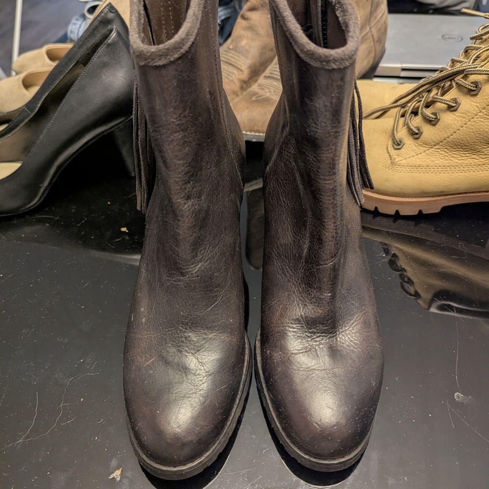 Ralph Lauren Women's Dark Brown Leather Boots